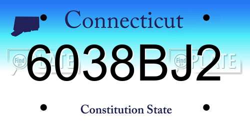 6038BJ2 Connecticut License Plate