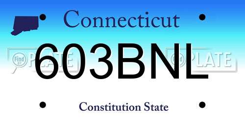 603BNL Connecticut License Plate