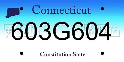 603G604 Connecticut License Plate