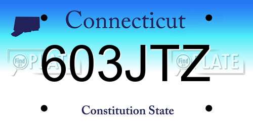 603JTZ Connecticut License Plate