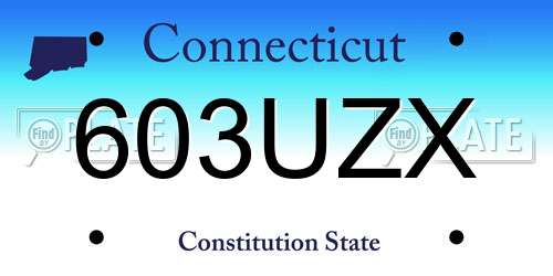 603UZX Connecticut License Plate