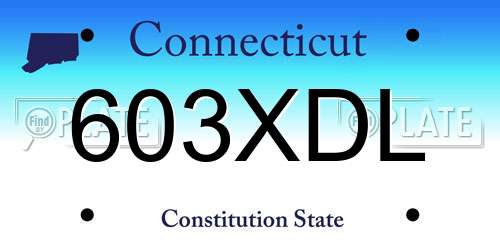 603XDL Connecticut License Plate