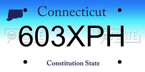 603XPH Connecticut License Plate