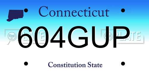 604GUP Connecticut License Plate