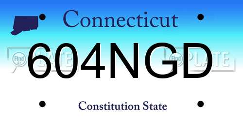 604NGD Connecticut License Plate