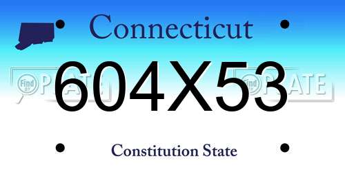 604X53 Connecticut License Plate