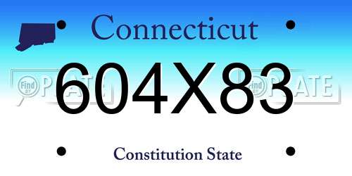 604X83 Connecticut License Plate