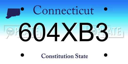 604XB3 Connecticut License Plate