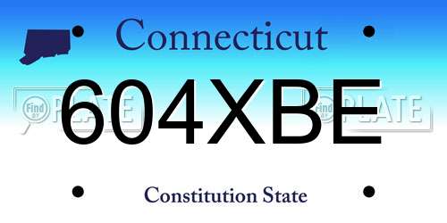 604XBE Connecticut License Plate