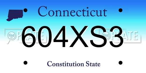604XS3 Connecticut License Plate