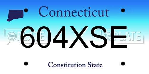 604XSE Connecticut License Plate