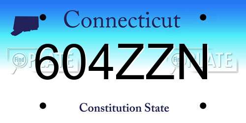 604ZZN Connecticut License Plate