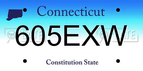 605EXW Connecticut License Plate