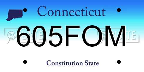605FOM Connecticut License Plate