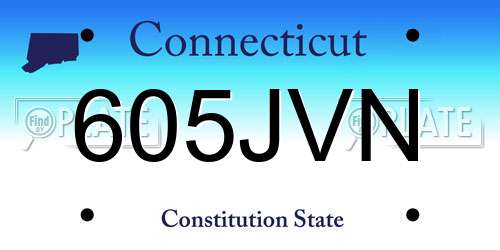 605JVN Connecticut License Plate