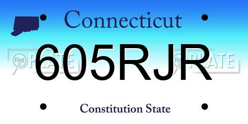 605RJR Connecticut License Plate