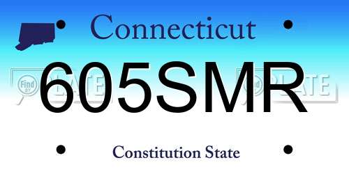 605SMR Connecticut License Plate