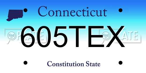 605TEX Connecticut License Plate