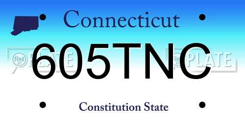 605TNC Connecticut License Plate