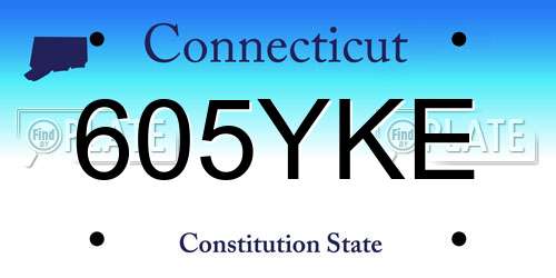 605YKE Connecticut License Plate