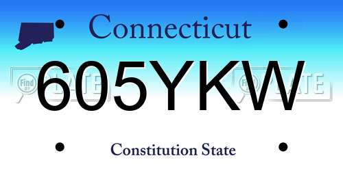 605YKW Connecticut License Plate