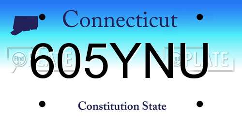 605YNU Connecticut License Plate