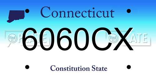 6060CX Connecticut License Plate