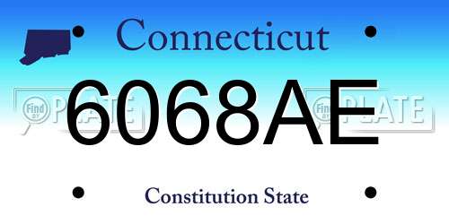 6068AE Connecticut License Plate