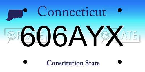 606AYX Connecticut License Plate
