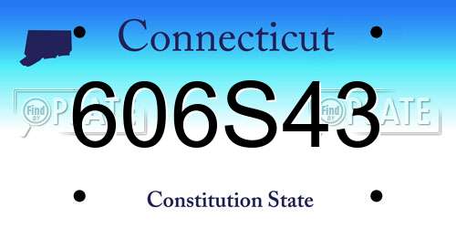 606S43 Connecticut License Plate