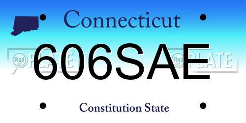 606SAE Connecticut License Plate