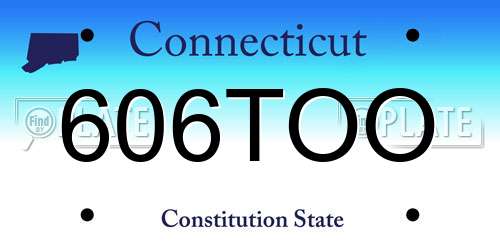 606TOO Connecticut License Plate