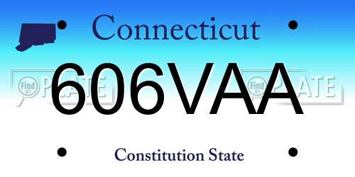 606VAA Connecticut License Plate