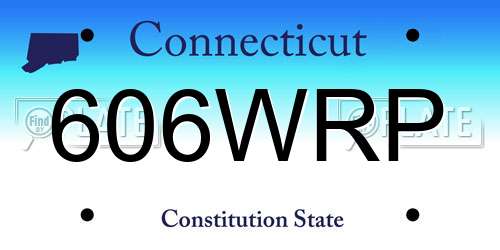 606WRP Connecticut License Plate