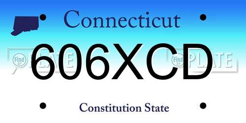 606XCD Connecticut License Plate