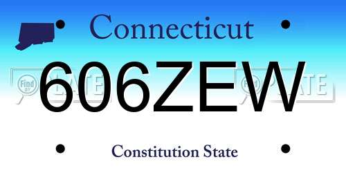606ZEW Connecticut License Plate