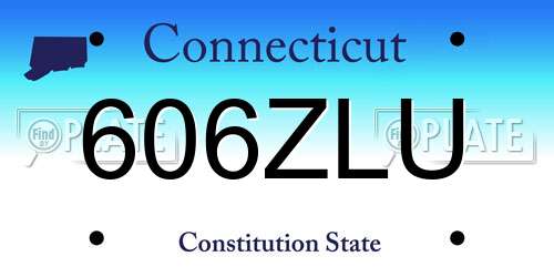 606ZLU Connecticut License Plate