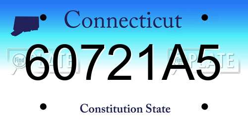 60721A5 Connecticut License Plate