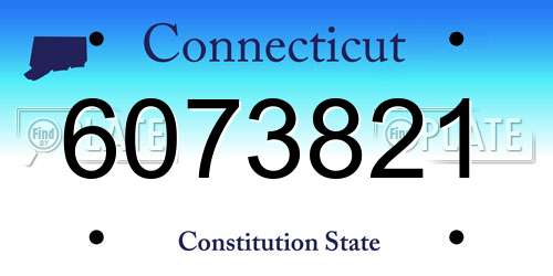 6073821 Connecticut License Plate
