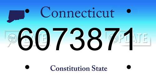 6073871 Connecticut License Plate