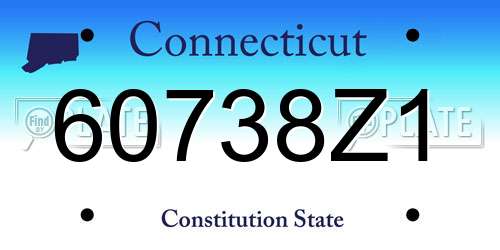 60738Z1 Connecticut License Plate