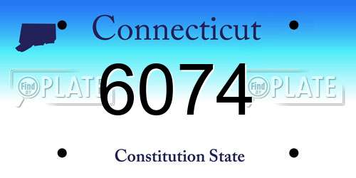6074 Connecticut License Plate