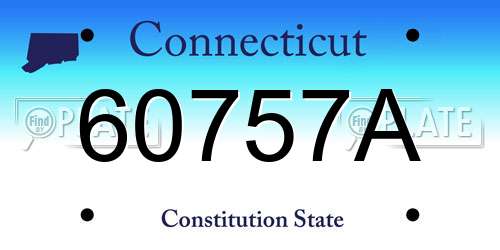 60757A Connecticut License Plate