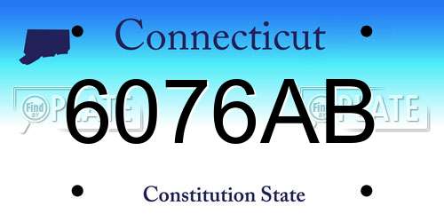 6076AB Connecticut License Plate