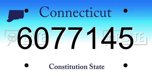 6077145 Connecticut License Plate