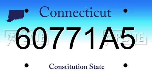 60771A5 Connecticut License Plate