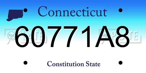 60771A8 Connecticut License Plate