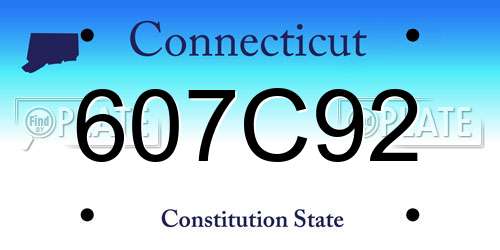 607C92 Connecticut License Plate