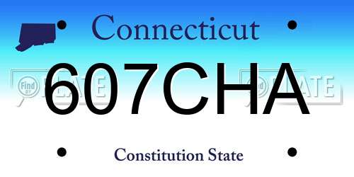 607CHA Connecticut License Plate