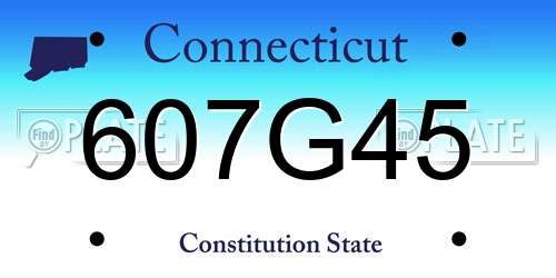 607G45 Connecticut License Plate